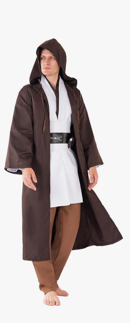 Knight Costume Master Robe Warrior Role Play Cloak Outfits Tunic Hooded Cape Halloween Accessories M