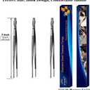 JETKONG 7 Inch Tweezers Tongs Mini Kitchen Food Tweezers Small Cooking Thin Tongs, Set of 3 (7 7 7 Inch, Black)