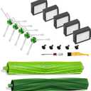 Replacement Parts for iRobot Roomba i7 i7+ i8 i8+ i1 i2 i3 i3+ i4 i4+ i6 i6+ E5 E6 E7 j6 j7 j7+/Plus E,I & J Series Robot Vacuum Accessories,1 Set Rubber Roller Brush, 5 Side Brushes & 5 HEPA Filters