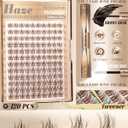 Brown Lash Clusters Kit Natural Cluster Eyelash Extensions Kit Gently Fluffy Inidvidual Lashes CC Curve Dark Brown Cluster Lashes Fairy Wispy Eyelash Clusters with Lash Bond and Seal (10-16MM)