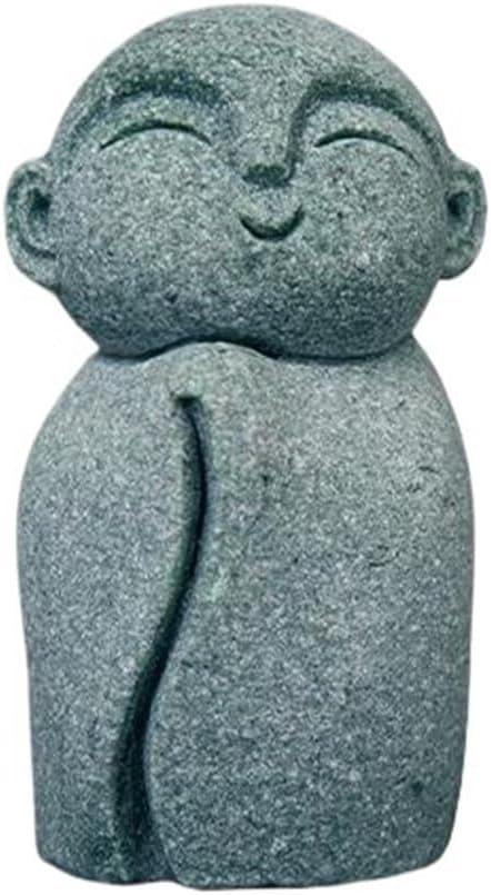 Mini Monk Buddha Statue Sandstone Statues Zen Monk Praying Statue Sculptures for Wealth Good Luck Feng Shui Decor Home Fish Tank Aquarium Garden (Style 9)