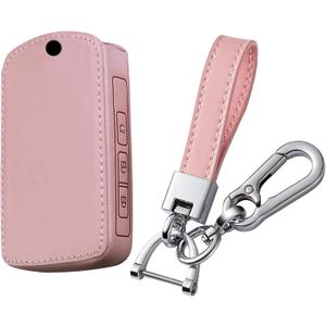 KUNIO Woman Like Leather Car Key Fob Cover Case Compatible with Mazda 3 6 CX-4 CX-5 CX-8 CX-9 CX-30 MX5 2019-2025 Diamond Bling Keychain 3 Button Key Holder Accessories A Pink