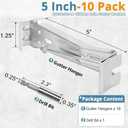 5 Inch Roofing Gutter Hangers, Quick Screw Hidden Gutter Support Brackets for Repairing Sagging 5 Inch K-Type Aluminum Gutters, Gutter Clips Comes with 1/4Hex Drill Bit, 10 Pack