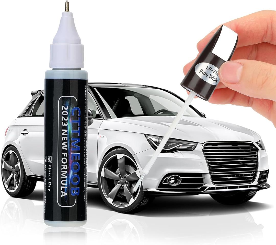 2 x White Touch Up Paint for Cars, Two-In-One Car Paint Scratch Repair Pen, Quick & Easy Solution to Repair Minor Automotive Scratches 0.4 fl oz.