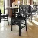 Flash Furniture Hercules School House Back Metal Restaurant Chair - Black Wood Seat - Black Frame, 21.5"Dx18.5"Wx35"H