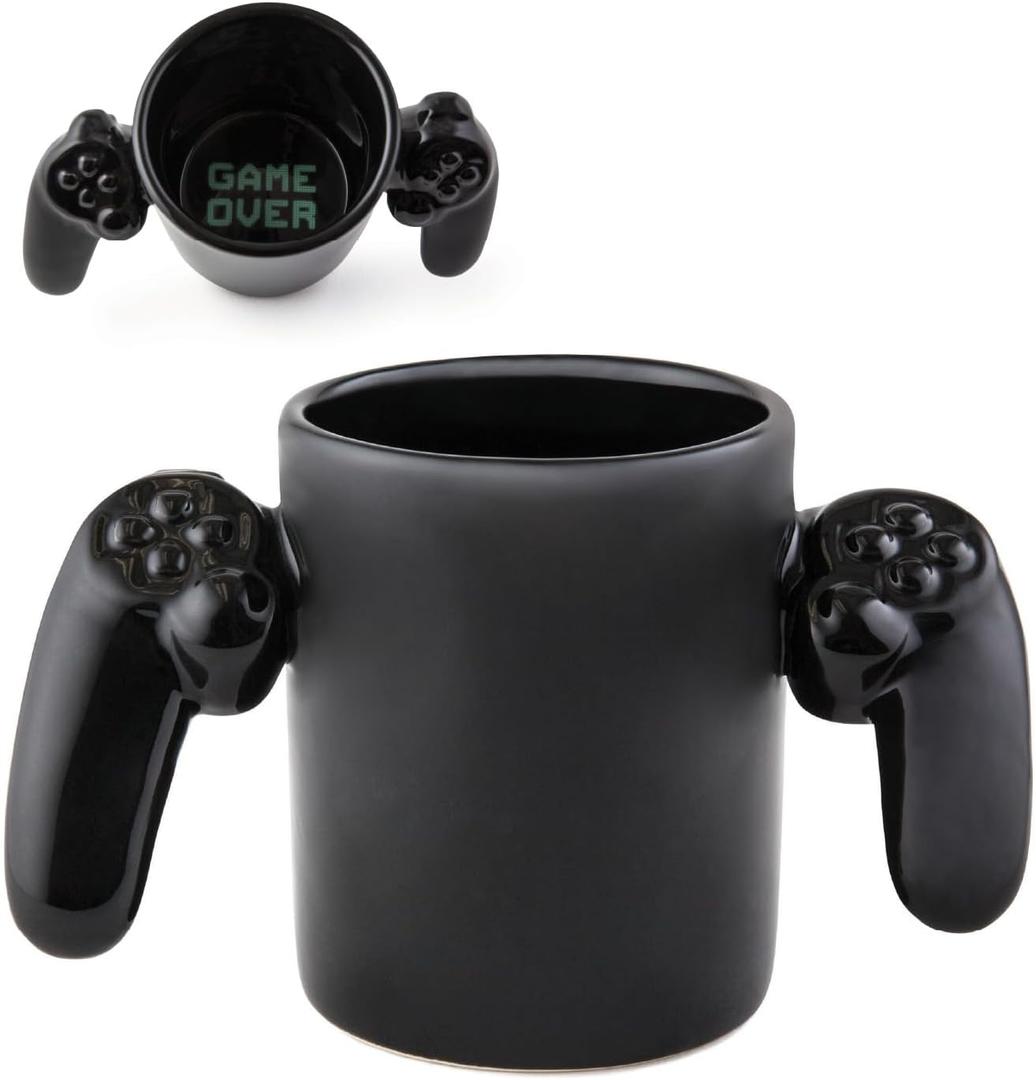 1 PackBigMouth Inc. Game Over Ceramic Coffee Mug, Video Game Controller Handle Cup, Gamer Gift, Holds 14 Ounces