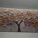 LASMOND White Spring Tree of Life Wall Art Office Decor Living Room Modern Painting Prints Pictures Abstract Floral Flower Nature Canvas Large Landscape Artwork (20x40 Inches)