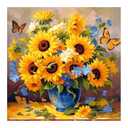 SJUTOUCI Diamond Art Painting Kits for Adults, Sunflower Diamond Art Kits for Beginners, 5D DIY Full Drill Gem Craft for Home Decor Gift 12x12 inch/30x30cm, Flower