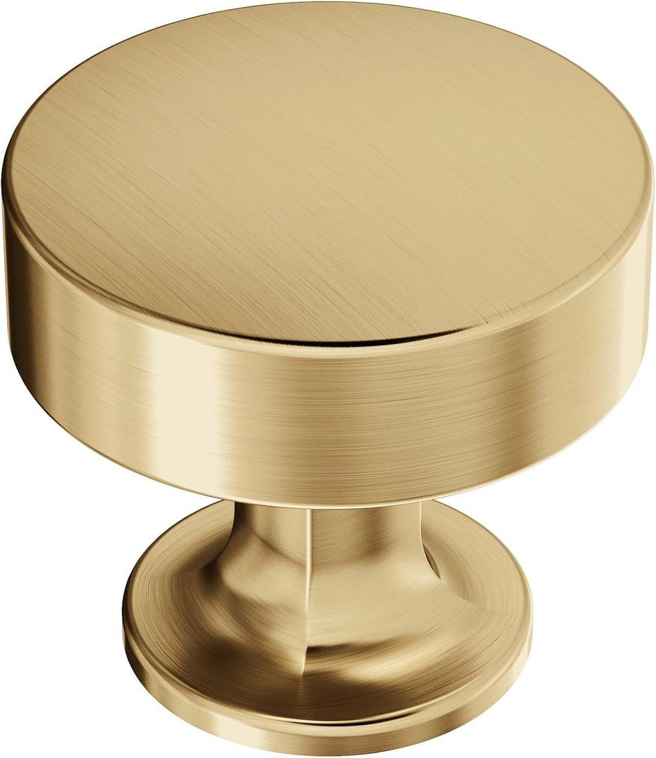 Amerock BP37102CZ | Kitchen Cabinet Knob | Champagne Bronze | Everett | 1-5/16 inch (33mm) Diameter | Cabinet Hardware | Round Furniture Knob | Dresser Drawer Knob