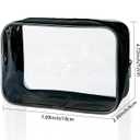 3 x TotePrint Stadium Approved White Frame Clear Toiletry Bag TSA Approved Clear Organizer Bags Portable Travel Makeup Bags with Zipper for Women (White)