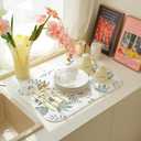 Fall Decor Dish Drying Mat for Kitchen Counter 18"x24", White Green Pumpkin Leaf Decorative Coffee Mat Dishes Drying Pad Absorbent Drainer Mat Kitchen Countertop Protector Easy Clean