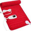 Heating Pad,Electric Heating Pads for Back,Neck,Abdomen,Mothers Day Gift,Moist Heating Pad for Shoulder,Knee,Arms and Legs,Dry/Moist Heat & Auto Shut Off,Birthday Gifts for Men(Red, 24''12'') (12" x 24")