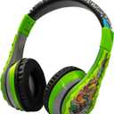 eKids Teenage Mutant Ninja Turtles Wireless Headphones for Kids, Bluetooth Headphones with Microphone Includes Aux Cord, Earphones for School, Home, or Travel