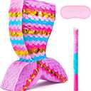 Mermaid Tail Pinata with Plastic Bat and Paper Blindfold for Fun Fiesta Taco Party Supplies, Photo Props, Mexican Theme Decoration, Carnivals Festivals, Girl Kids Birthday Parties 13W x 15.7H
