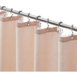 3 in 1 Shower Curtain Set, Pink Shower Curtain and Liner Set with 12 Double Sided Shower Curtain Hooks, Cloth Shower Curtains for Bathroom,Waterproof, 72" W*72" H
