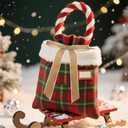 Senjie 24Pcs Christmas Velvet Bows for Tree, Vintage Ribbon Bows Ornaments for Garland Wreath Gift Wrapping Treat Bag Bakery Candy Bags DIY Crafts Holiday Decor (Khaki, 5" x 7", Width of 1")