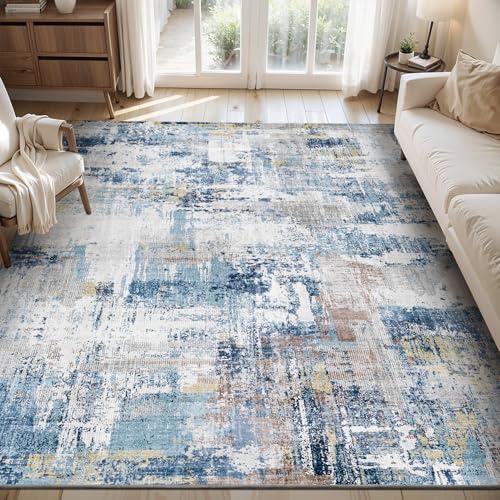 Area Rugs for Living Room Rug 8x10 Bedroom Rug Washable Carpet for Bedroom Abstract Modern for Dining Room Office Low Pile Contemporary Non Slip Colorful