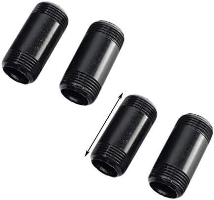 4 Pack DN20 (3/4-inch) Malleable Iron Pipe Fittings for DIY, 5 cm Industrial Steampunk Electrophoresis Threaded Pipe