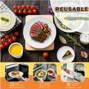 Wheat Straw Dinnerware Sets Service for 8, 32 Piece Plates and Bowls Sets, Microwave & Dishwasher Safe Dishes, Perfect for Kitchen Camping Picnic RV Dorm - White