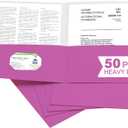 Zzrywuty 50 Packs Heavy Duty Rose Purple 2 Pocket Folders with Business Card Slot,Holds 100 Sheets Fits Letter Size File Folder Presentation Folder for School,Office,Home