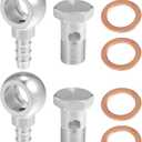 ACROPIX 16mm ID 10mm OD M16x1.5 Banjo Bolt Hose Barb Fittings Universal Banjo Fitting Fuel Line with Screw Washer for Motorcycle Silver Tone - Pack of 8