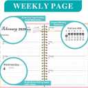 Jul 2025 -Jun 2026 Daily Planner, Spiral Notebook, Appointment Book, Calendar Planner A5-8.5'' x 6.2'', Pearl Purple, Daily & Monthly & Weekly, Thick Paper, 142 PP, School & Office Schedule