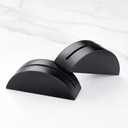UNIQOOO 10 Pack 3.3" Arch Black Wood Stand with 1/8" Slot, for Wedding Acrylic Table Number Sign, Wedding Display Stand, Card Holder, Great for Bar Menu, Retail Sign, Party and Events