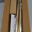 YNL Tension Shower Curtain Rod 34 to 120 In(2.83-10Ft), Long Tension Curtain Rod with 2Pcs Holders, No Drilling for Large Window, Bathroom, Patio, Adjustable Outdoor Curtain Rod, Brushed Gold