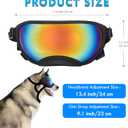 Large Dog Sunglasses, UV Protection Pet Goggles with Adjustable Strap for Large and Medium Dogs (Black Frame&Red Lens)