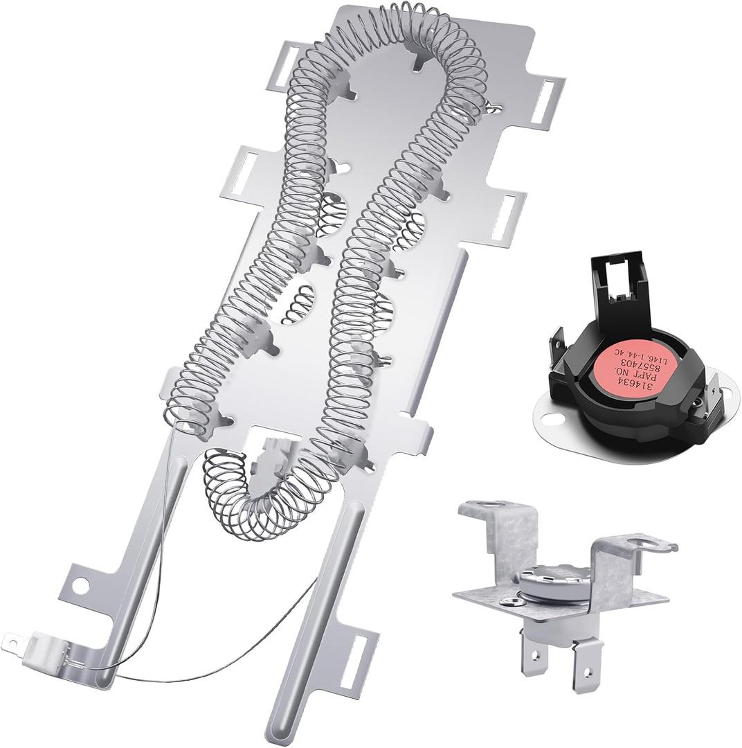 8544771 Dryer Heating Element Fit for Whirlpool Kenmore Maytag 8557403 High Limit Thermostat 8318314 Thermal Fuse 280148 Thermal Cut Off Kit wp8544771 AP6013115 PS11746337 By Puxyblue