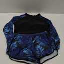Modest Swimsuits for Women Rash Guard Swim Shirts Built in Bra with Shorts Bottom Womens 2 Piece Bathing Suits (X-Large, Blue Floral)