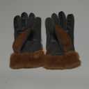 Jkulrki Women's Fleece Gloves Warm Winter Stretch Touchscreen Glove Microsuede with Faux Fur Cuff for Cold Weather (Cognac)