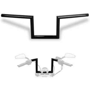 WOWTK 1" 25mm Z Bar - 8" Rise Handlebar w/Pre-Drilled Holes Universal For Harley,Honda, Yamaha, Suzuki, Kawasaki, Most Motorcycle Chopper Cruisers Bobber Bike Cafe Racer,any custom applications