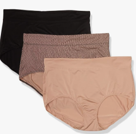 Warner's Women's Blissful Benefits No Muffin Top 3 Pack Brief Panty, XXXL