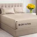 Extra Deep Pocket Queen Sheets - 4 Piece Breathable & Cooling Bed Sheets - Hotel Luxury Bed Sheet Set - Soft, Wrinkle Free & Comfy - Easily Fits Extra Deep Mattresses - Deep Pocket Wheat Sheets Set (Queen, 13 - Wheat)