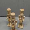 Poen 4 Pcs Large Unfinished Nutcrackers Christmas Wooden Nutcrackers Figures Set Holiday Unpainted Nutcracker Puppet DIY Walnut Soldier Ornament Decoration for Home(10 Inch,Drum)