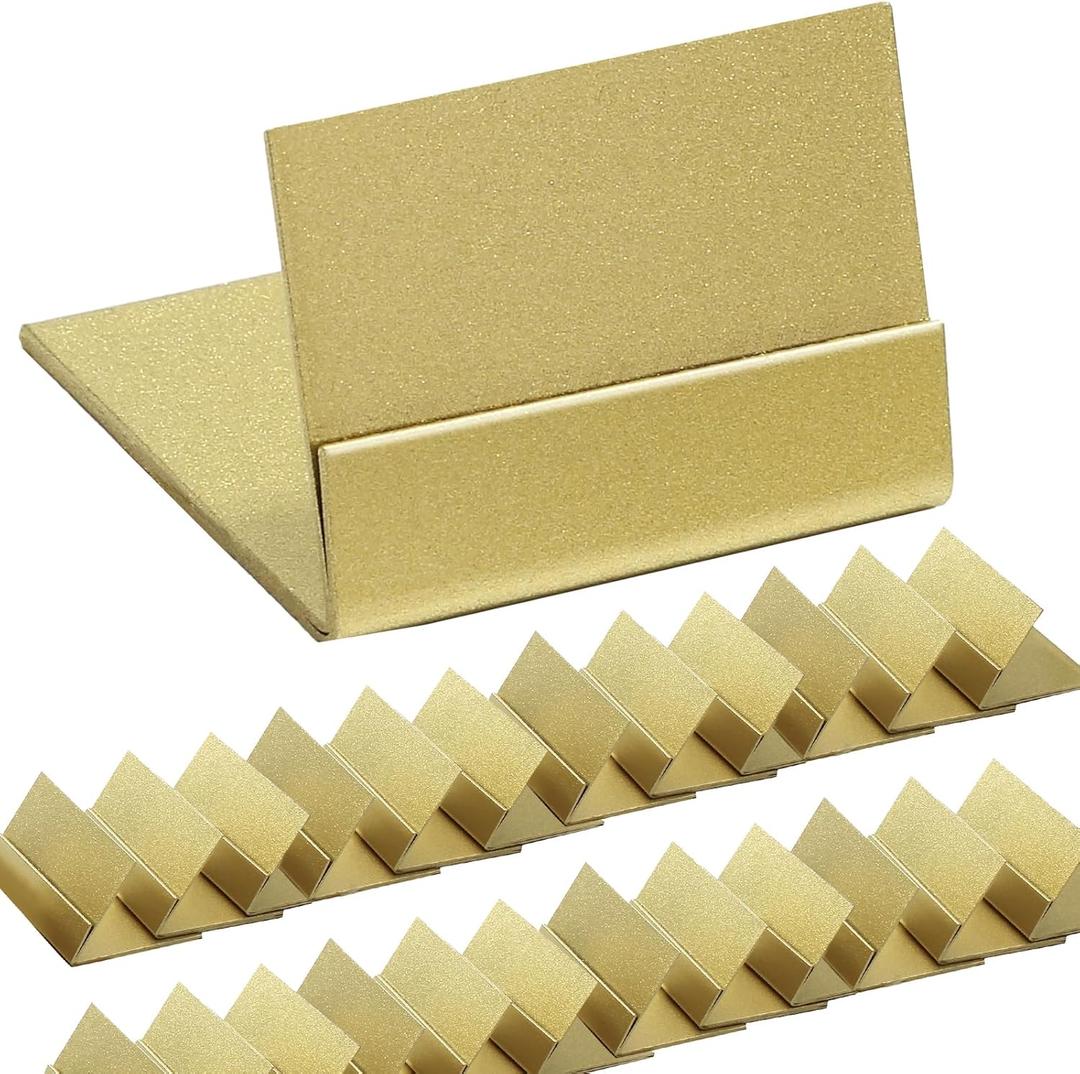 24 PCS Gold Table Number Holders,Metal Place Card Stands Brass Picture Holders,Ideal for Weddings Parties Anniversaries Bakery