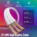Y-Connector Splitter for Govee Permanent Outdoor Lights, Waterproof Y-Shaped Extension Cable Compatible with Govee H705A H705B H705C 3 Pin Permanent Outdoor Lights, 1 Male to 2 Female, White