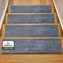 Muddy Mat Pack of 4 - Soft Chenille Stair Treads Non-Slip Reusable, Super Absorbent Stair Treads for Wooden Steps, Tile & Marble Floor, Easy to Install & Machine Washable - Grey 30'' x 7''
