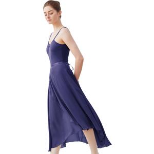 Phoeswan Dance Skirts for Women, Long Chiffon Ballet Skirt, Women's Dance Wrap Skirt with Tie (Medium, Navy Blue)