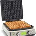 GreenPan Elite 4-Square Belgian & Classic Waffle Maker,Healthy Ceramic Nonstick Dishwasher Safe Plates, Adjustable Shade/Crunch Control, Wont Overflow, Easy Cleanup Breakfast, PFAS-Free, White