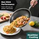 Wok Pan, 13-Inch Stainless Steel Woks & Stir-Fry Pans Nonstick, Wok Pan with Lid for Induction, HybridElectric, Gas, Halogen, All Stoves, Professional PFOA Free Cookware, Dishwasher & Fast Heat