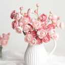 Ling's moment Ranunculus Artificial Flower, Faux Silk Mini Ranunculus Flowers for DIY Bouquet, Bulk Fake Wedding Filler Flowers for Centerpieces Arrangements Bridal Shower Decorations, Dusty Rose