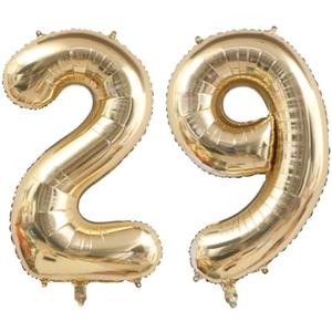 40 Inch Light Gold 29 Numbers Balloons White Gold Giant 29 Foil Mylar Helium Large Digital Balloon Champagne Gold Birthday Jumbo Balloons 29th or 92nd Anniversary Events Party Decorations Supplies