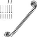 16 Inch Shower Grab Bar 1.25" Dia Brushed Nickel Anti Slip Bathroom Grab Bar, 304 Stainless Steel Knurled Handicap Grab Bars, Safety Support Handrail Bath Shower Handle for Elderly Injury Senior