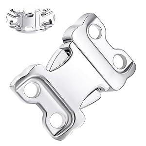 JIPIMON Dog Collar Buckle, Quick Release Stainless Steel Buckle, 3.0/3.2mm