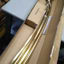 Rubbermaid Double Curved Shower Curtain Rod, No Drill, 50-72 Inches Adjustable Tension Shower Rod for Bathroom, Non-Slip, No Rust, Gold