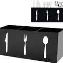 Silverware Organizer Countertop,Acrylic Small Silverware Caddy for Countertop,Knife Fork and Spoon Organizer for Kitchen Storage,Cabinet and Dining Room(Black)
