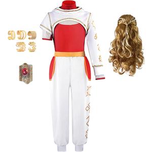 Zombie High 3-13Years Girls Costume Kid Halloween Cosplay Outfits Cheerleader Mesh Top Pant Hooded Coat 3PCS Uniform (5-6 years (120))