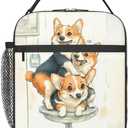Dog Pizza Lunch Bag Insulated Reusable Lunch Box Thermal Cooler Tote For Men Women Work Travel Picnic Hiking